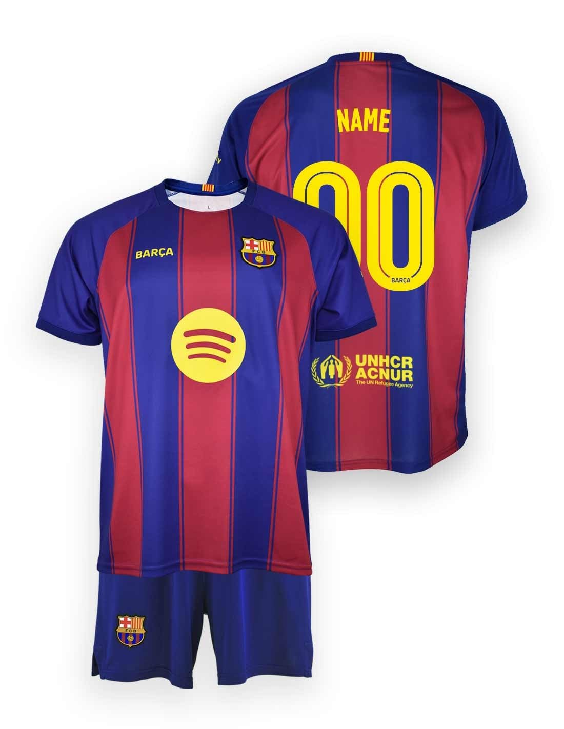 FCB Dostosuj swój zestaw FC Barcelona Junior Koszulka i Spodnie 25/26 - Oficjalna replika