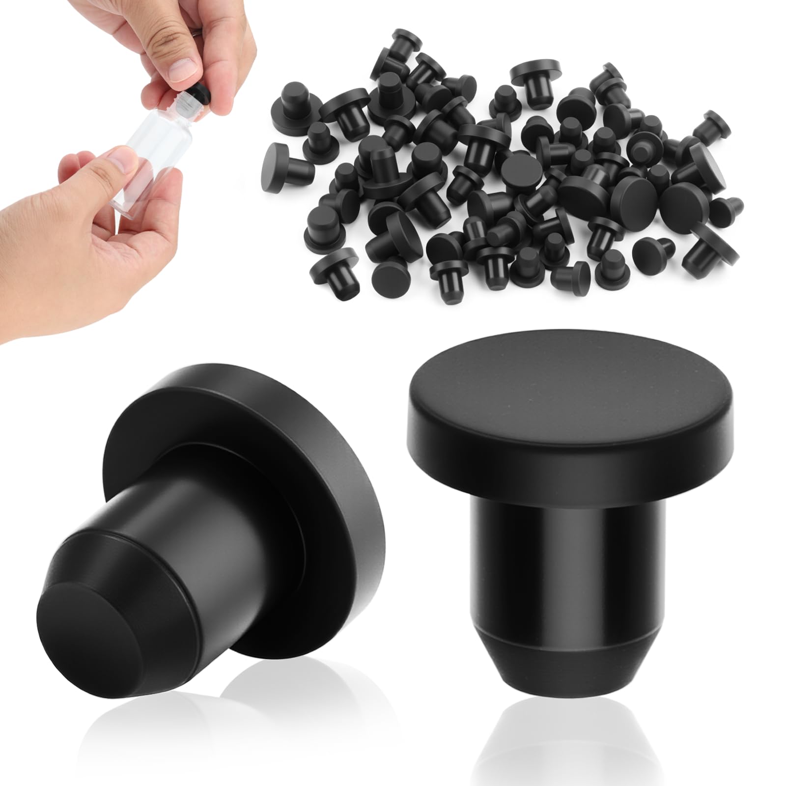 8.5 mm Tappi Gomma per Fori 30 Pezzi Tappo Cieco in Silicone Nero Tappi di Tenuta per Tubi Solido Rotondo per Bottiglie con Foro 8 mm Contenitori Tavoli Sedie Armadi Mobili Tubi Automobili