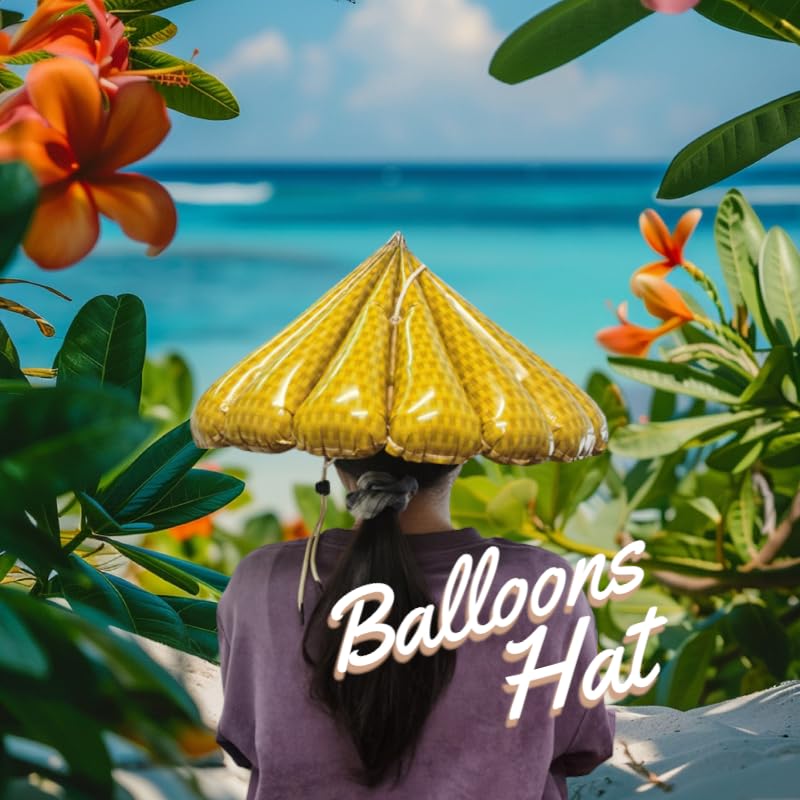 W WANG-ONE 5pcs-Party Hats Birthday SuppliesBalloon Hat Party Hat Outdoor folding hat Halloween hat costume accessories decorations (yellow)