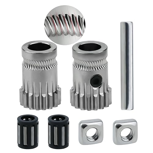 Nuevo diente oblicuo de alta precisión MK3s+ engranaje de doble accionamiento acero endurecido niquelado 0.197 in diámetro compatible con Creality