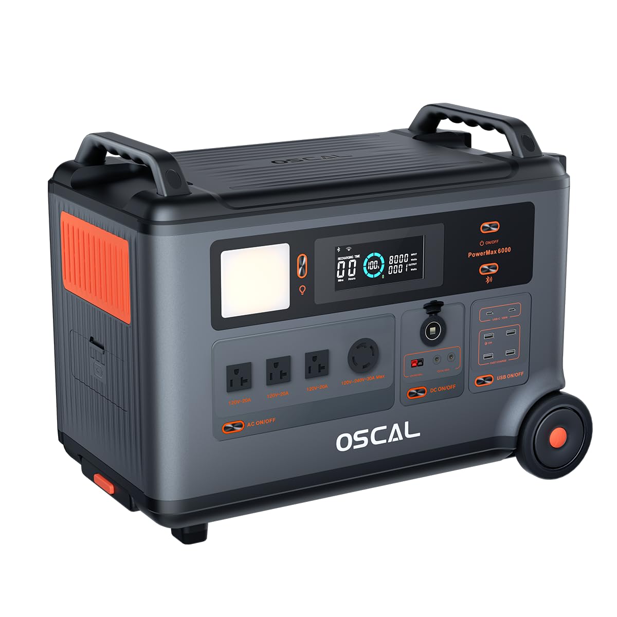 OSCAL Portable Power Station 3600Wh Camping Lithium Battery Expandable to 57 6kWh 6000W Surge 7200W AC Output with