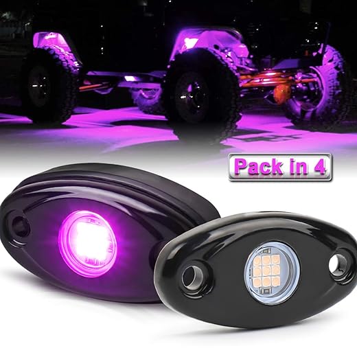 POVTOR 4-Pod Purple Pink Rock Lights