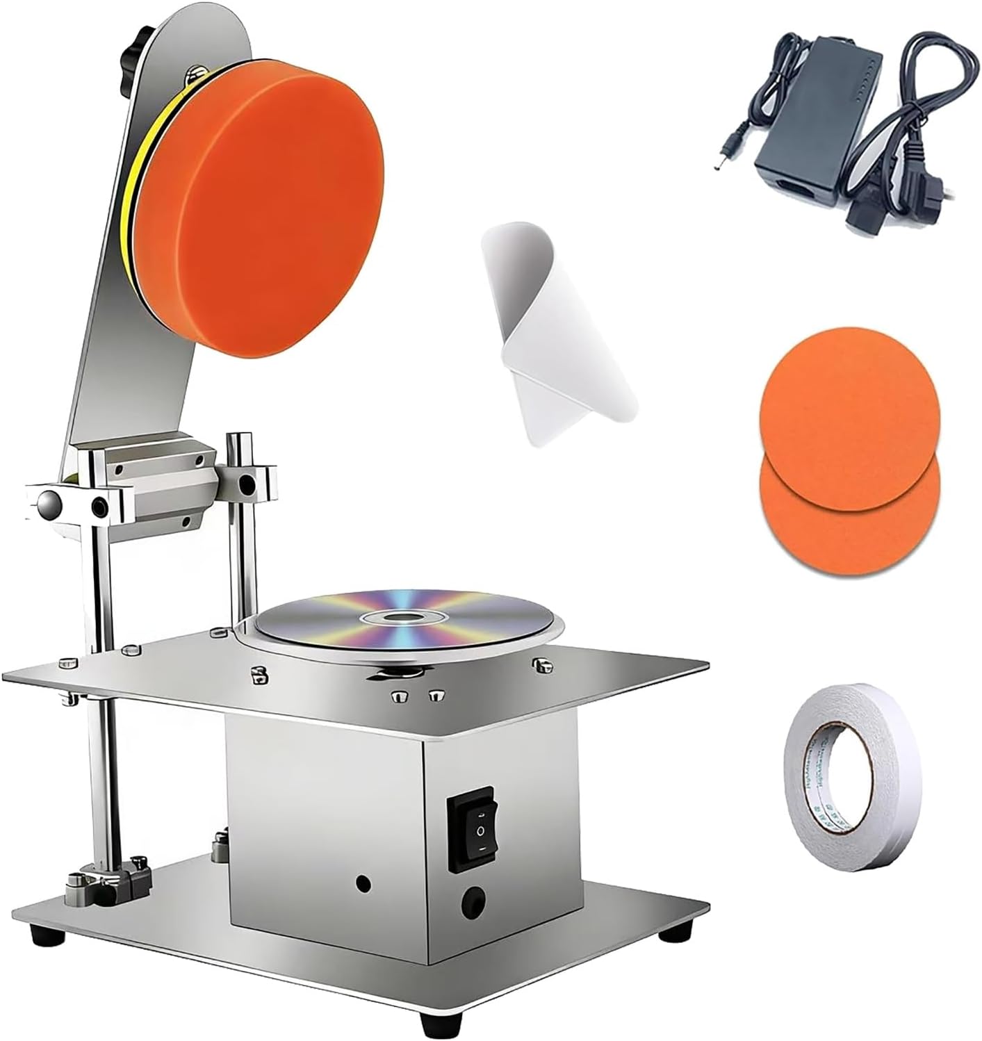 Semi-Automatic CD/DVD Polisher,Disc Repair Machine,Restores Scratches and Oxidation,High Repair Rate 99%,Easy to Use,Improves Efficiency