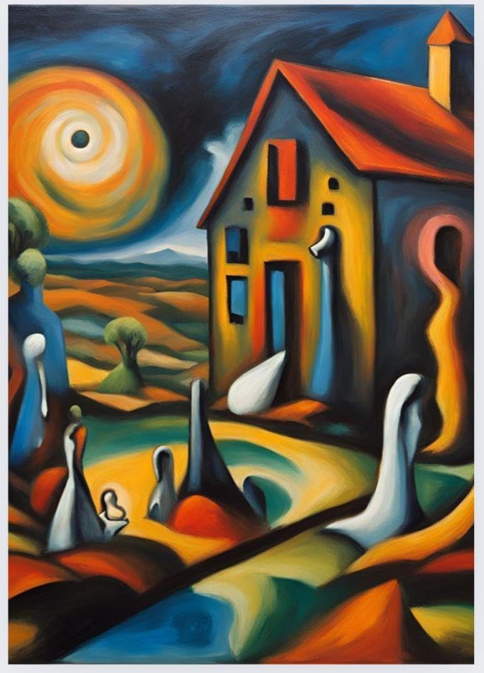 現代アート 大変貴重なシュールリアリズムの作品「目のついたグラス