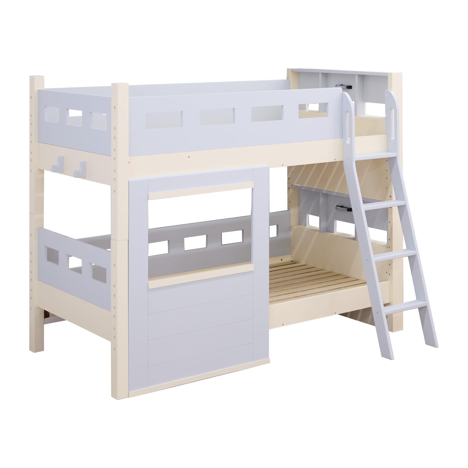 Amazon｜窓付き 2段ベッド 二段 分割 頑丈 子供用 窓 木製 シングル