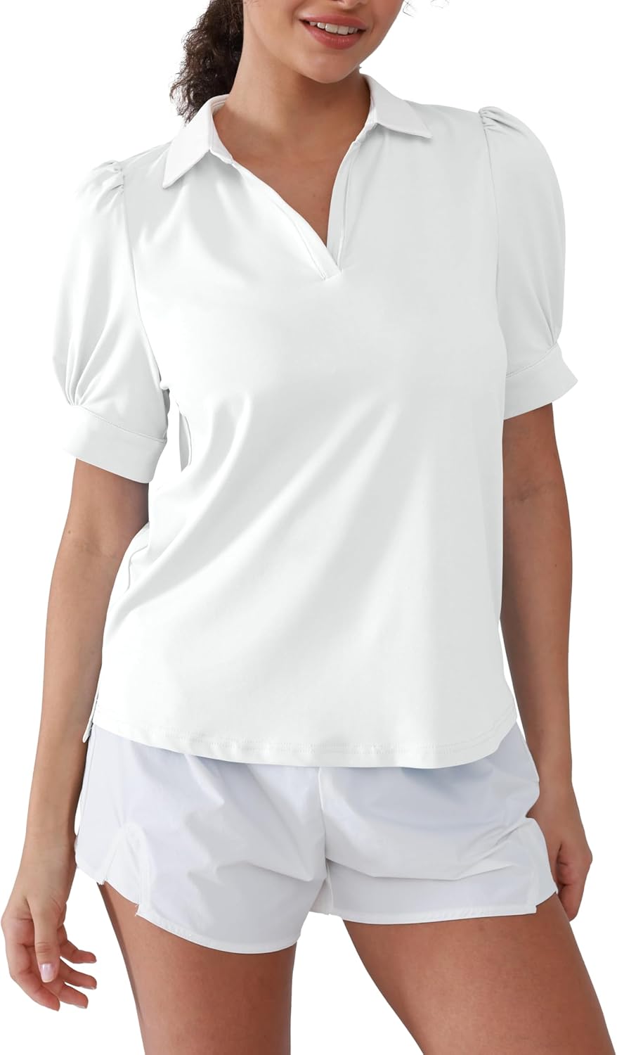 Womens Golf Polo Shirts Short Sleeve V Neck Collared Shirts