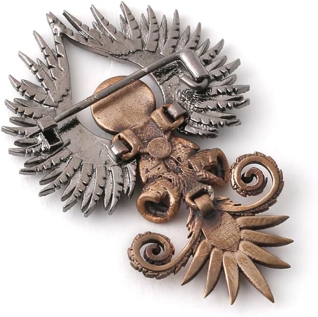 Vintage Men Golden Crowned Rising Phoenix Brooch Pins, Suit Coat for Men -50X35 MM
