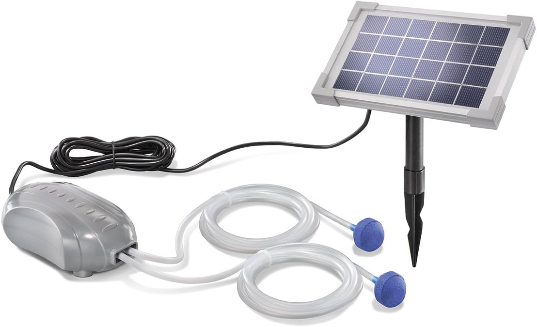 Solar Pond Aerator Duo Air 2.5 W Solar Module 2 x 90 l/h Flow Rate Garden Pond Pump Ventilation 101880