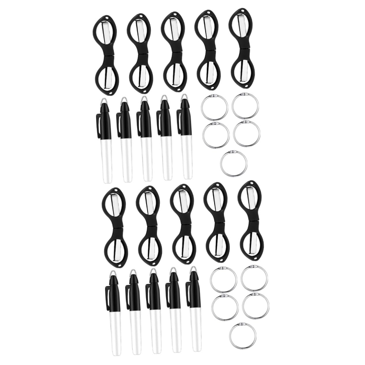 NUOBESTY 2sätze Pen Scissor Kit Teiliges Mit Faltbaren Scheren Und Markierungsstiften Für Ergonomisches Design Für Büro Und Schule