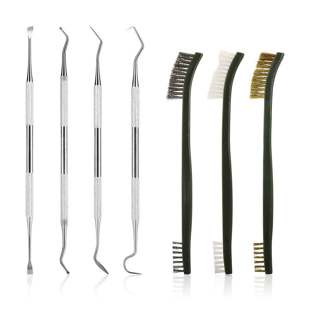 Accmor Gun Cleaning Kit, Universal Gun Cleaner Tools Set Including Double-Ended Brass Steel Nylon Gun Cleaning Brushes & Gun Cleaning Picks