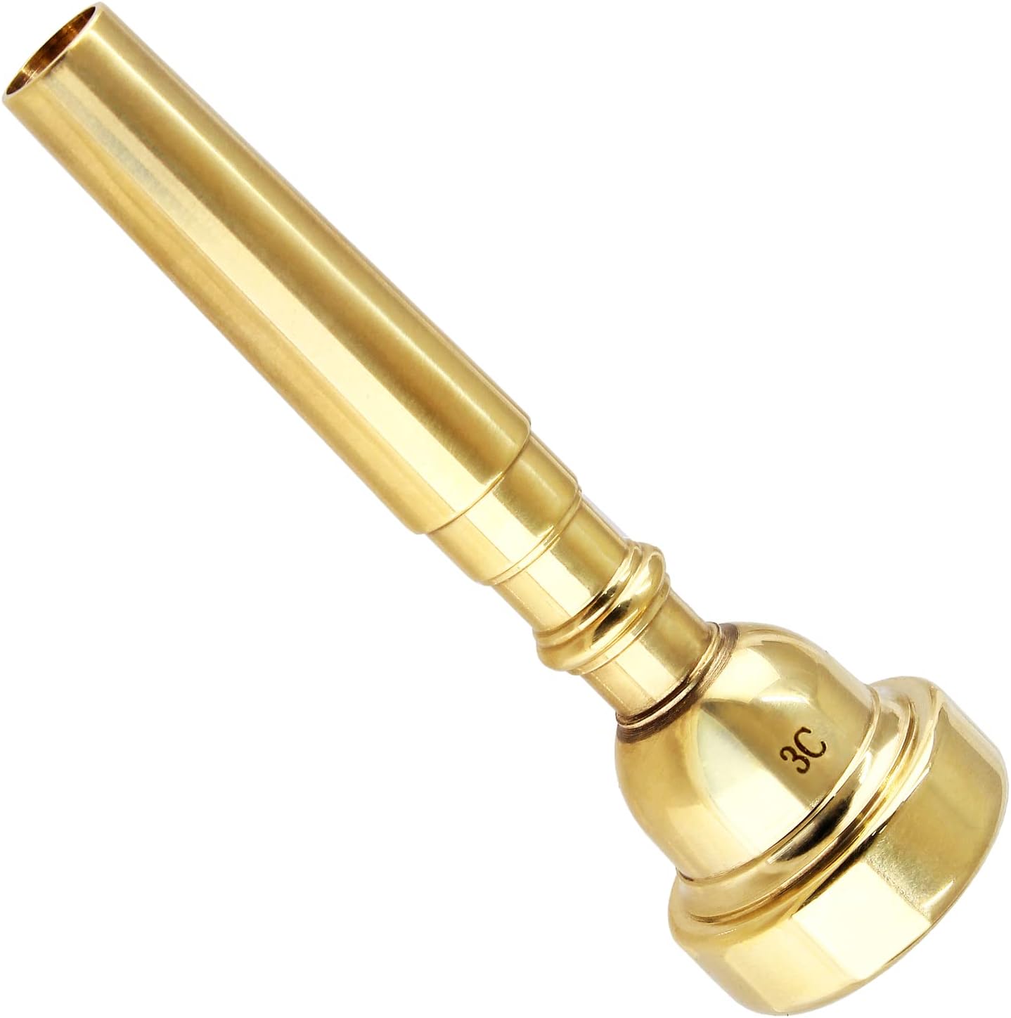3C Brass Trumpet Mouthpiece Gold Plated Trumpet Mouthpiece Replacement Compatible with Musical Instruments Accessories for Beginners and Professionals