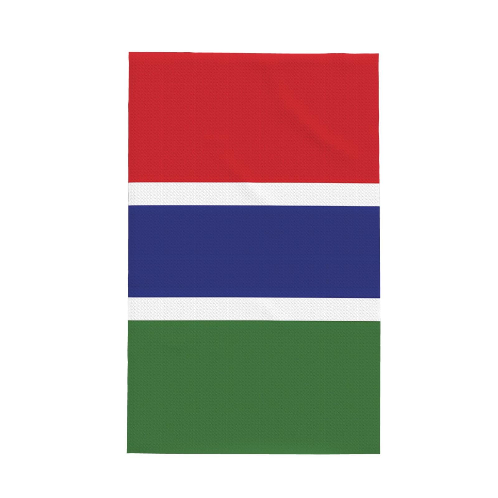 SXZVVBN Flag of the Gambia Super Absorbent Microfibre Waffle Towels Fast Drying Dish Cloths Home Cafe Barista