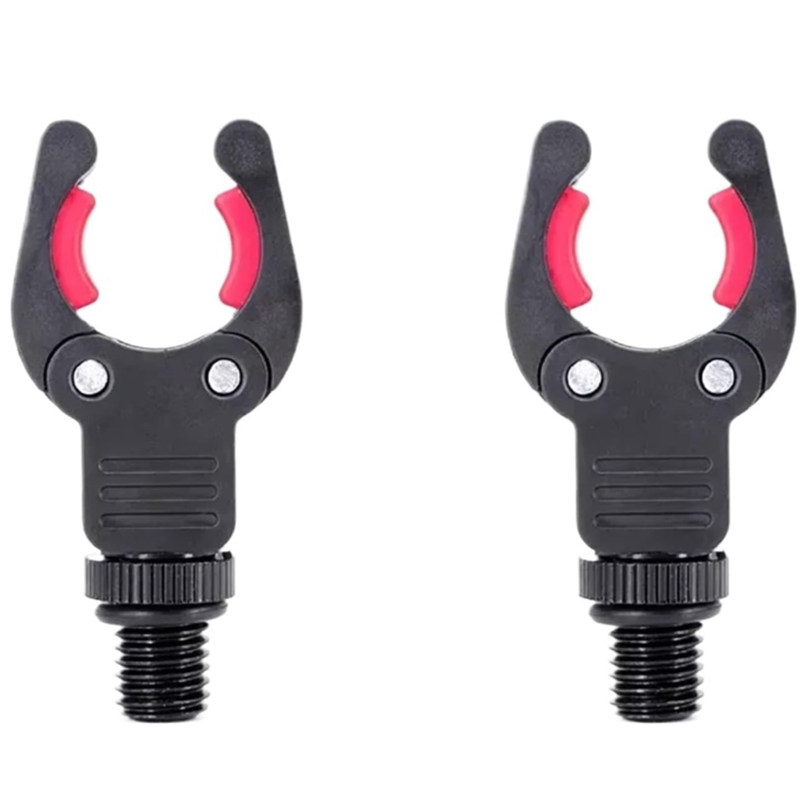 Zovloer 2pcs Fishing Rod Rest Head Butt Holder - Durable Nylon Gripper for Alarm and Buzz Bar, Compatible with All Fishing Rod Pods(Red)