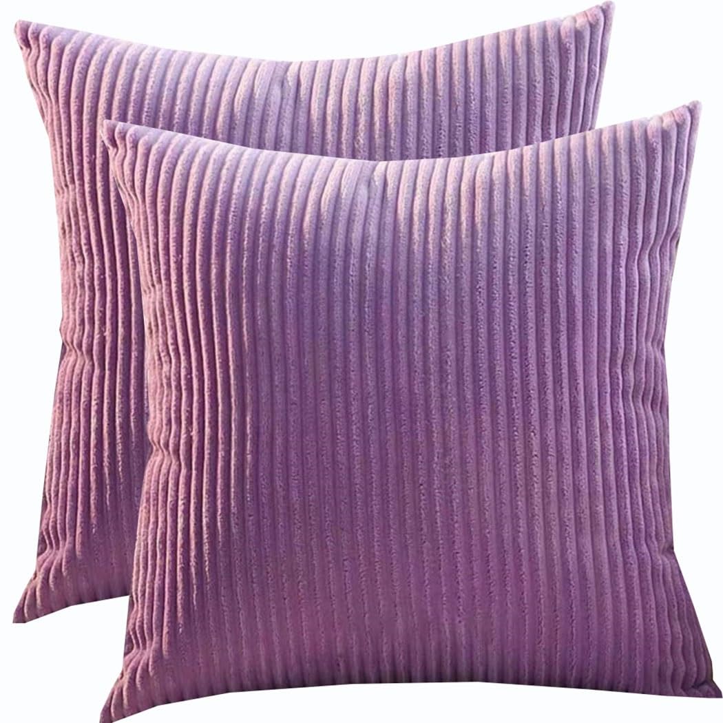 SWJ-swjssb Super King Size Pillow Cases 80x80 70x70 Cm, Set Of 2 Square Extra Large Cushion Covers,Soft Pillow Covers With Invisible Zipper Decorative Pillowcases For Sofa Couch(Violet,45x45 cm)