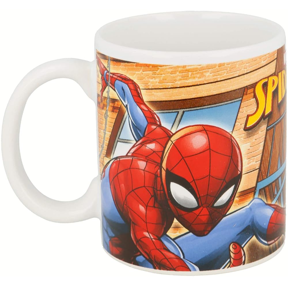 CARTOON Spiderman Marvel Pattern Mug Ceramic Mug 11oz Kids Breakfast Mug, 9.5 x 12 cm - Image 3