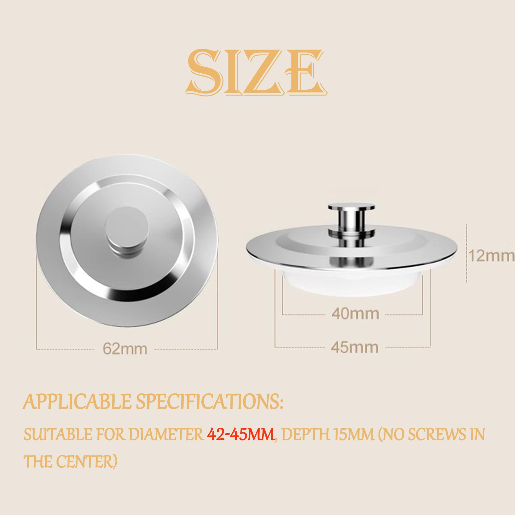 2x Universal-Badewannenstöpsel Edelstahl – Für 40–45 Mm Abfluss, Mit Silikondichtung, Einfach Zu Reinigen