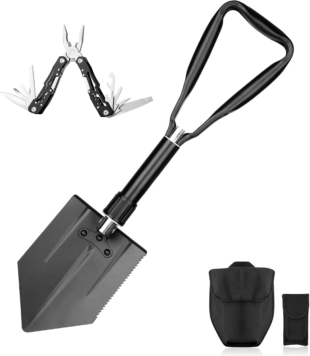 14-in-1 Tactical Multi-Tool with Locking Mechanism & Folding Shovel - Survival