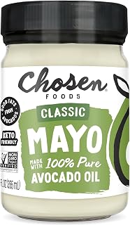 Chosen Foods Classic Avocado Oil Mayo 12oz - Keto Paleo Gluten-Free Non-GMO Mayonnaise in Glass Jar