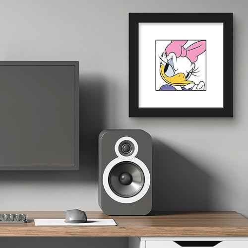 Miniatura 5 de Trends International Gallery Pops Disney Mickey and Friends - Arte de pared de Daisy Duck Expressions Demure, versión enmarcada en negro, 12 x 12