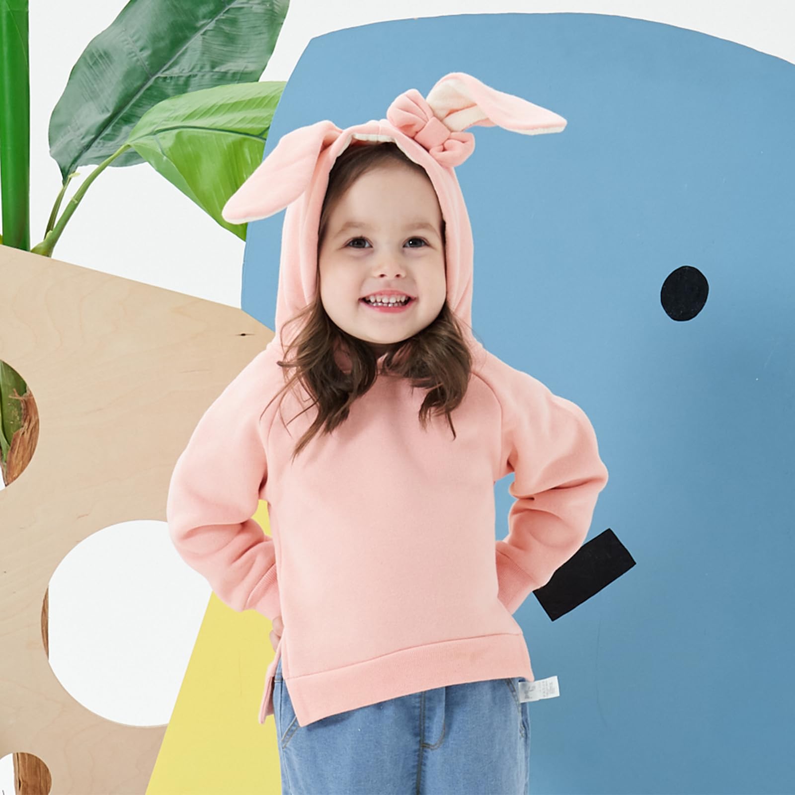 famuka Baby Felpe con Cappuccio Bambino Ragazzi Ragazze Motivo Animale Felpa Pullover Rana Coniglio Anatra (Rosa, 4T)