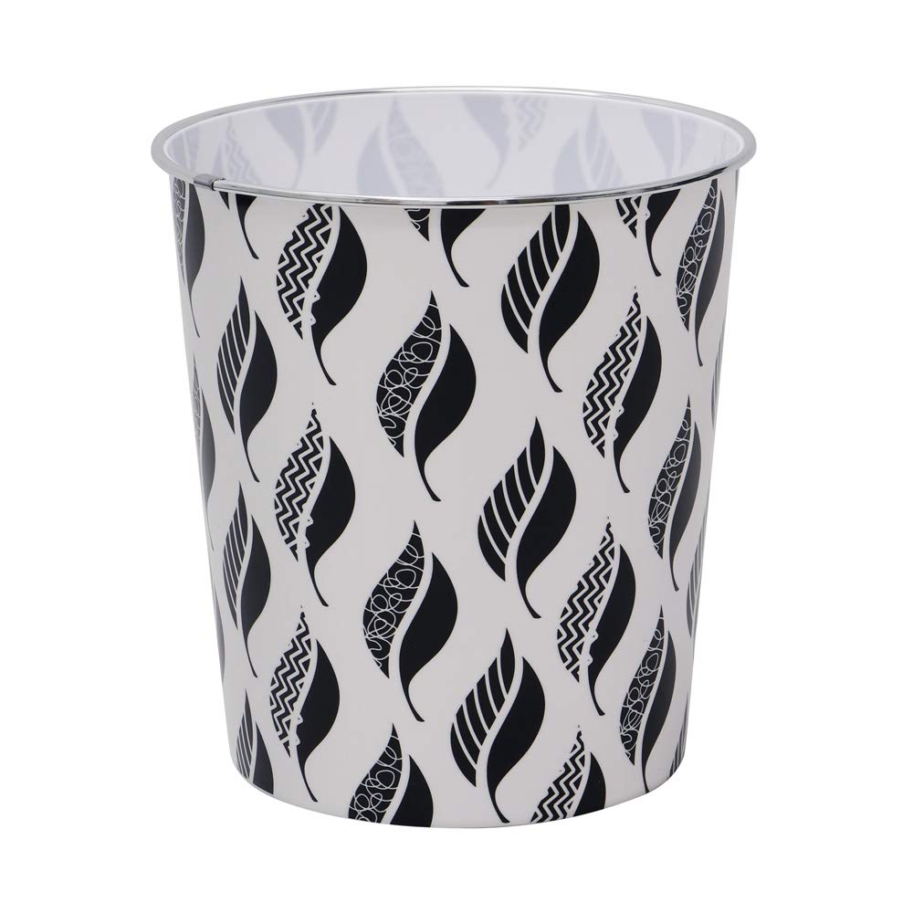 Jvl Small Leaves Waste Paper BinBlack And White from B&Q