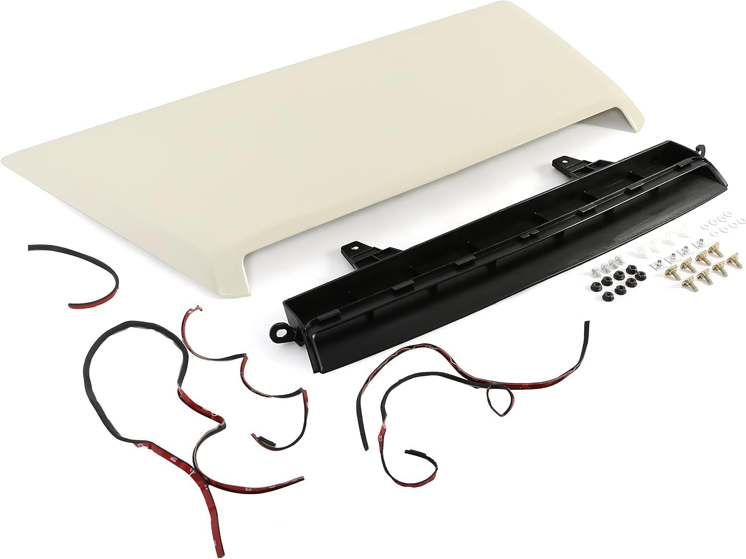 Kojem Front Upper Hood Scoop Bulge Kit Compatible with 2014-2021 Toyota Tundra (Painting Required) Replacement for 7618134900 76183-34010 Cover Hood Assembly Primer Plastic White