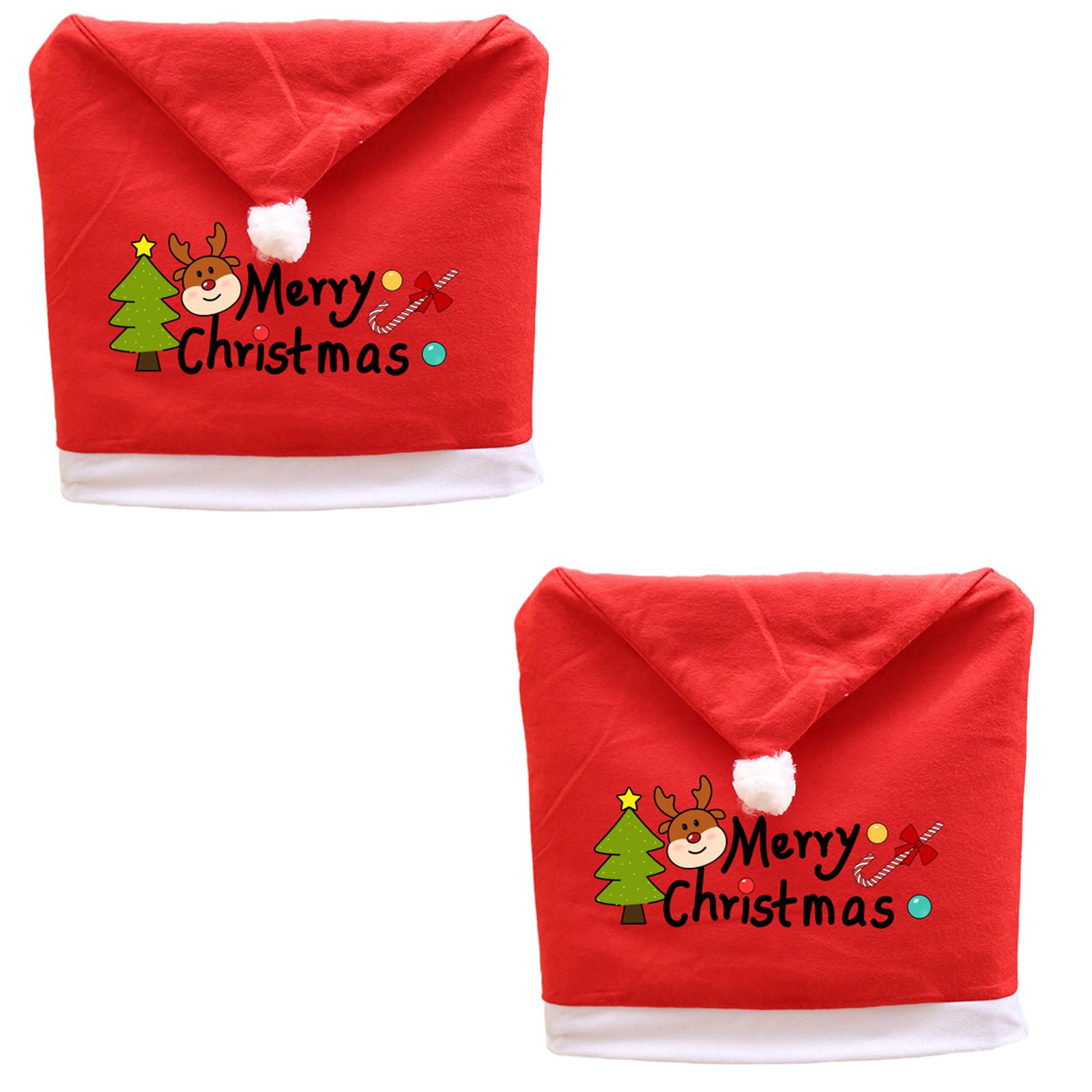 Tsophreniq Chair Covers Christmas Chair Slipcovers ForXmas Decoration with Colored English Letters for Festive Dinner Table Chairs Creative Decorations