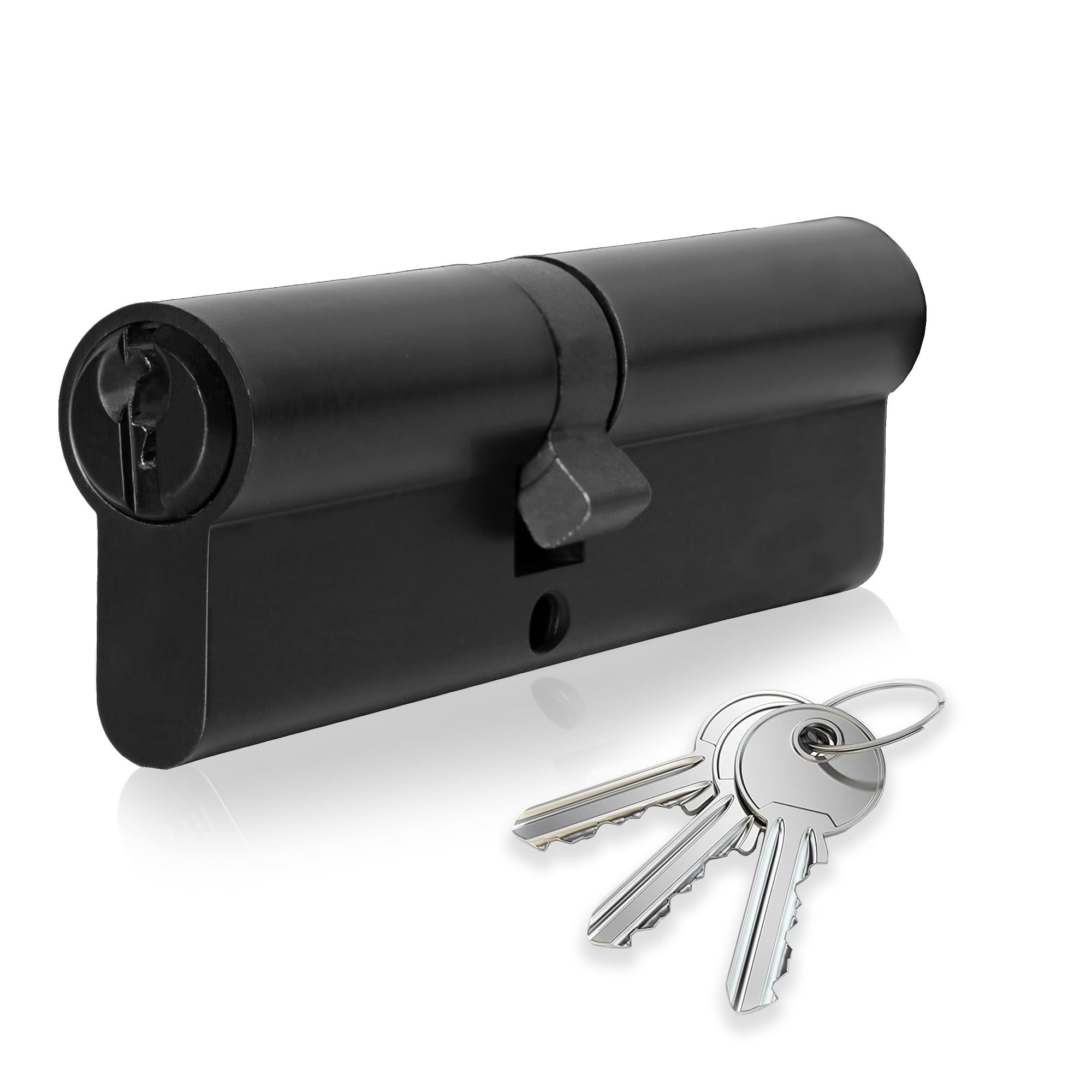 XFORT Matt Black 45/55 Euro Cylinder Lock (100mm), UPVC Door Lock, 6 Pin Cylinder Lock with 3 Keys, PVC Door Lock