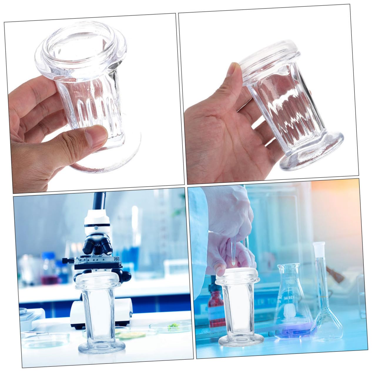 Alipis 3 Stück Glasdosen mit Deckel 60 Ml aus Klarem Glas Färbegefäß für 5 Objektträger Sichert Reagenzien für Labor und Forschungsanwendung
