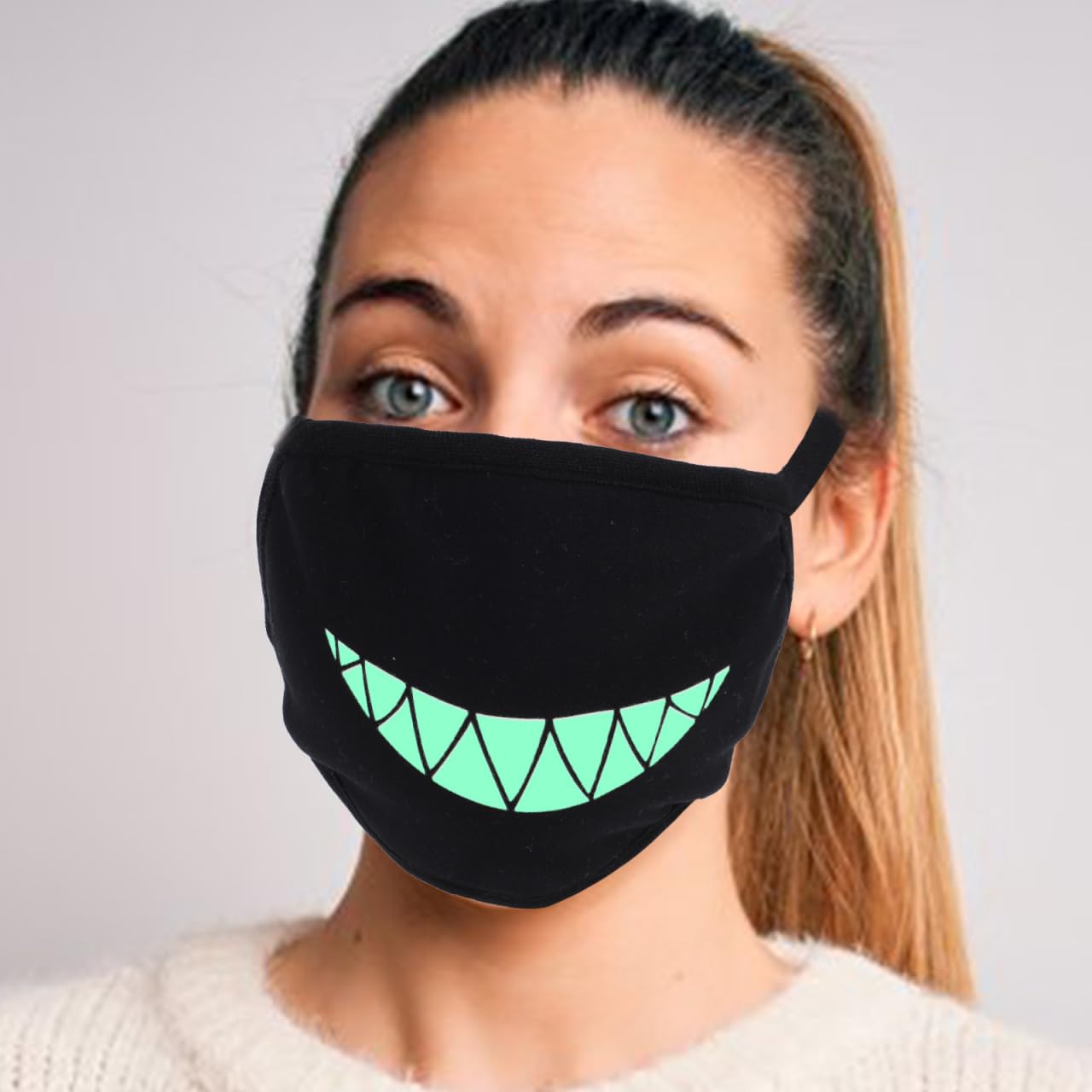 rosenice bocca maschera Unisex Maschera anti polvere con denti vivaci