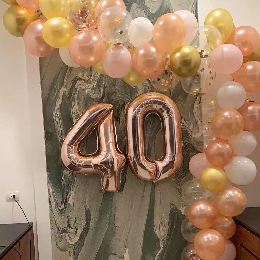 Red 0 balloon 40 Inch Giant Helium Foil Number 0 to 9 Red Balloon Birthday Wedding Party Digital Decorations (Number 0) — view 294