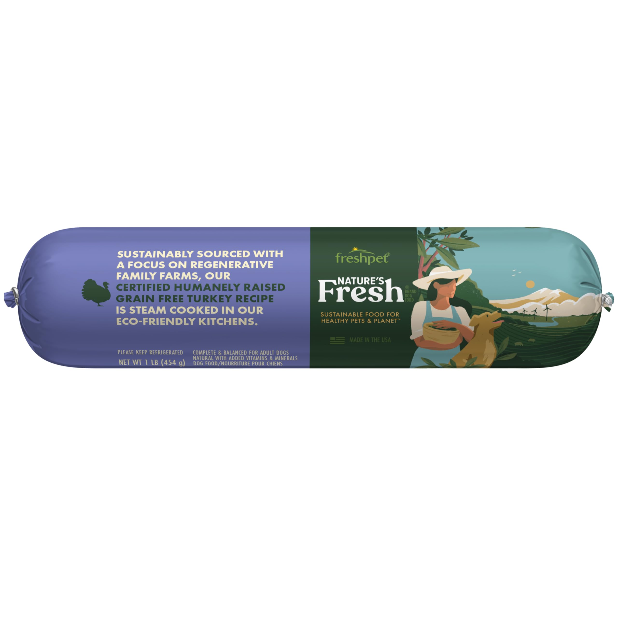 Freshpet, Dog Food Natures Fresh Turkey Recipe, 16 Ounce