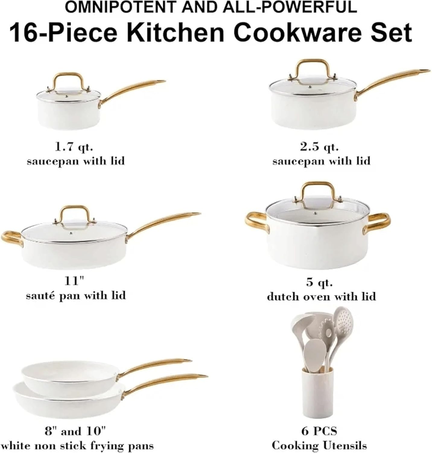 Kitchen Cookware Sets Granite Set With Dutch Oven, Frying Pan