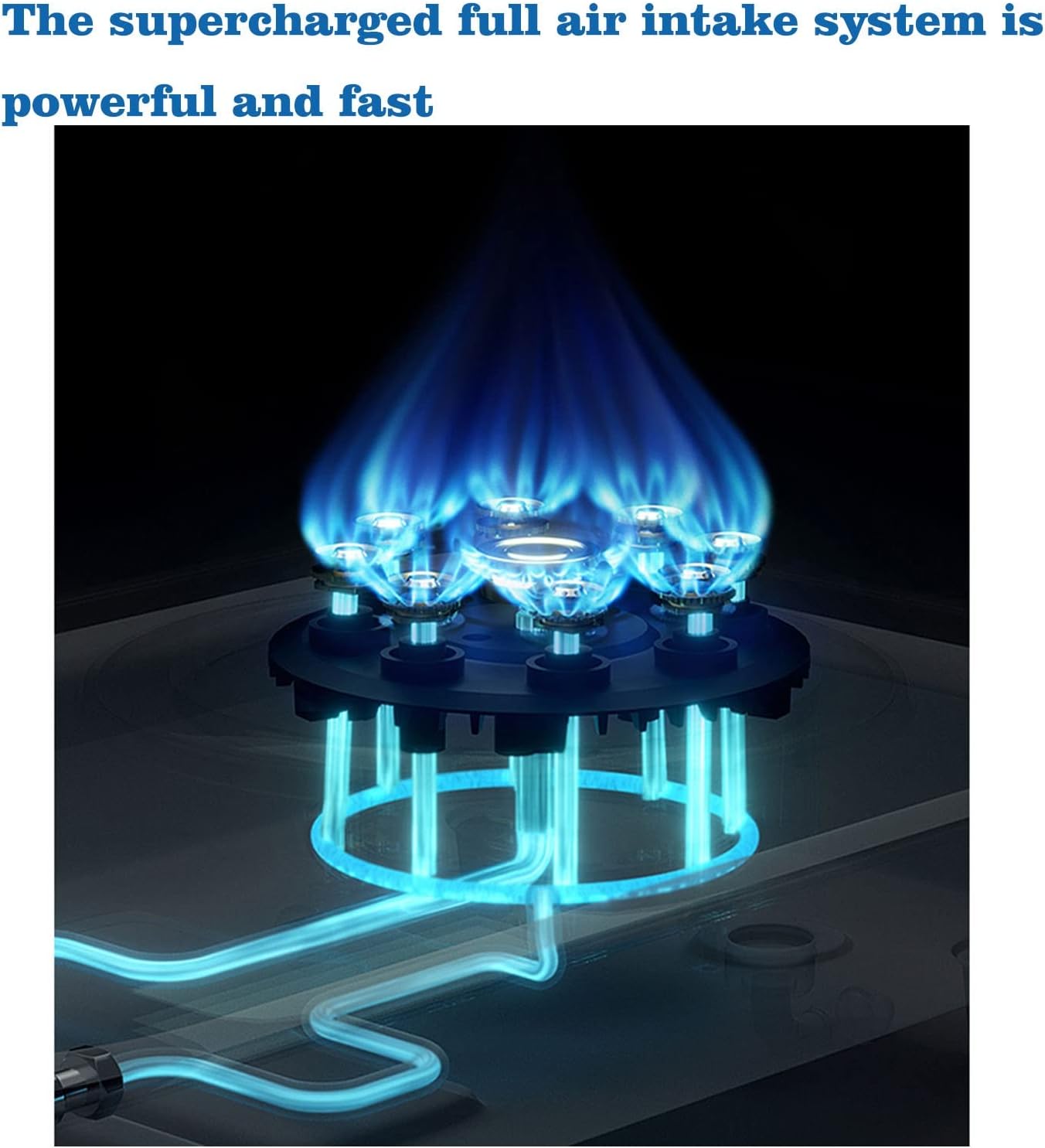 Gas Cooker 1 Burner, 5.2KW 9-cavity Wok Burner With Flameout Protection, Black Tempered Glass Cast Iron Pot Support, Easy To Clean (Size : LPG)
