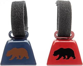 Bevin Bells Bear & Wildlife Warning Bells w/Straps (2-Pack) / Made from Metallic Copper/Wedding Bells/Sports Cheering/Hiking & Biking/Noise Makers w/Flat Loop Handle/Made in CT, USA