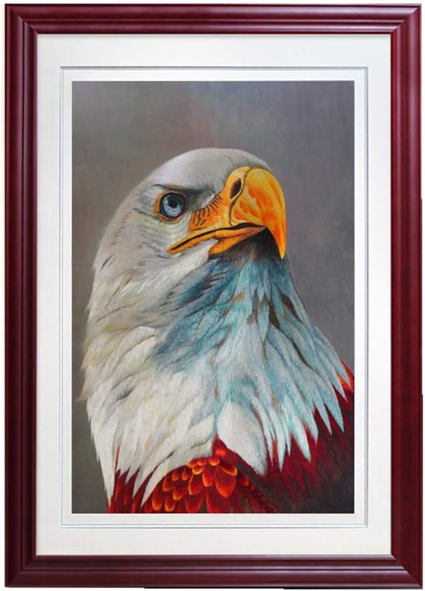 Wall Art Eagle Handmade Embroidery with Frames Wall Art Decorative for Living Room and Office Home Decor 24 x 35 inches