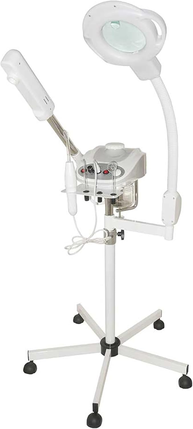 Discount Spa Equipment - 3-in-1 Facial Steamer with High Frequency, 3 Electrodes, 5 Diopter Magnifying Lamp, Silent Timer & Aromatherapy