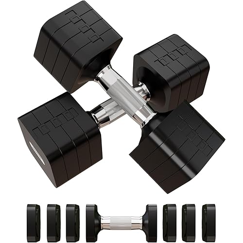 15LB 20LB 40LB 50LB Adjustable Dumbbell Set Free Weights Dumbbells Set for Women Men Hand Weights Sets Adjust Dumbbell Weight Sets for Home Gym Exercise Workout Strength Training Equipments