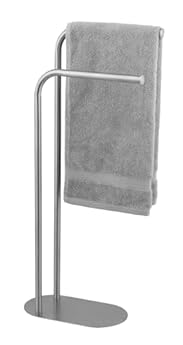 Foto di Wenko Portasciugamani MOD. Levante autoportante Design Moderno in Acciaio Inox salvaspazio Metallo Satinato per Bagno 30 x 79 x 17 cm Argento Opaco