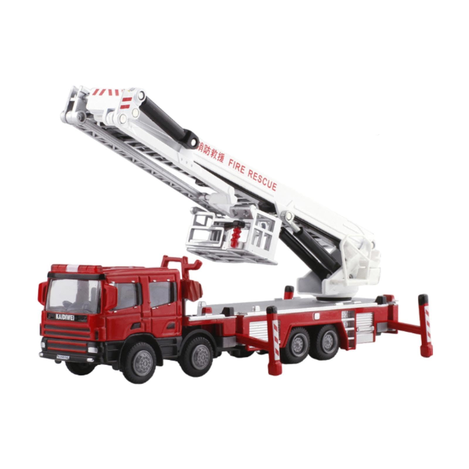 Camion de Pompiers Miniature En Métal Moulé sous Pression, échelle 1:50 – Mini Camion de Pompiers Réaliste pour Enfants