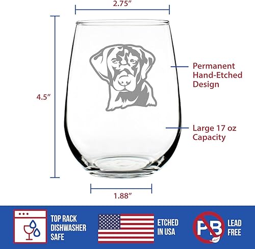 Miniatura 5 de Black Lab Face Stemless Wine Glass - Large Glasses - Cute Gifts for Dog Lovers with a Labrador Retriever