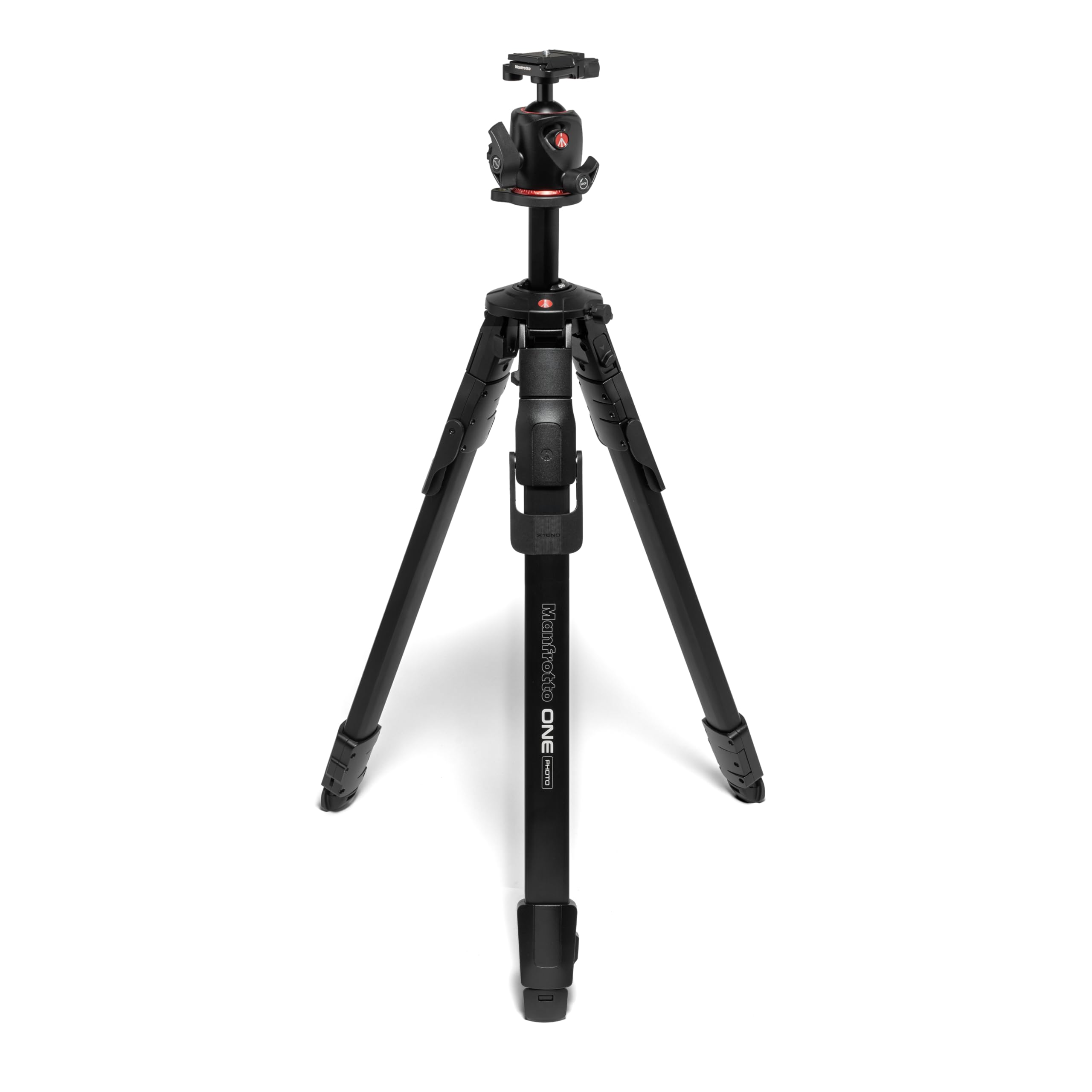 Manfrotto ONE Photo, Aluminium Tripod Kit, XPRO Ball Head Arca Swiss, 12kg Load, 90° Horizontal Column, XTEND Legs Fast Setup, Modular Feet, Professional Photo Tripod Kit, DSLR & Mirrorless Cameras