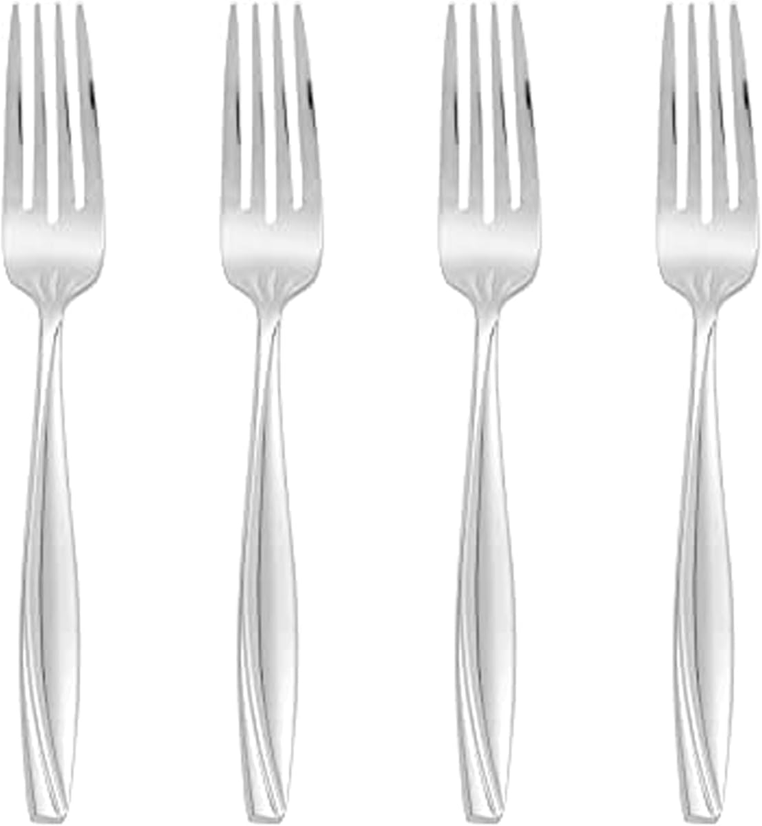 Oneida Silverware Set, Camlynn Everyday Flatware 4-Piece Salad Forks Set, Service For 4, 18/0 Stainless Steel, Mirror Finish, Dishwasher Safe, Home And Kitchen Utensils (Silver, 4 Piece)