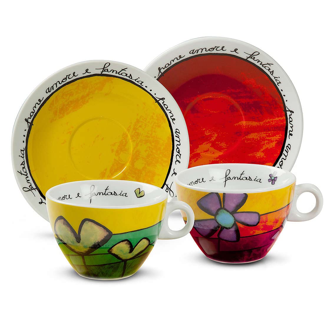 Set 12 Tazzine Caffè In Porcellana Egan - Design Made In Italy, 90 Ml, Assortite, Lavabili In Lavastoviglie