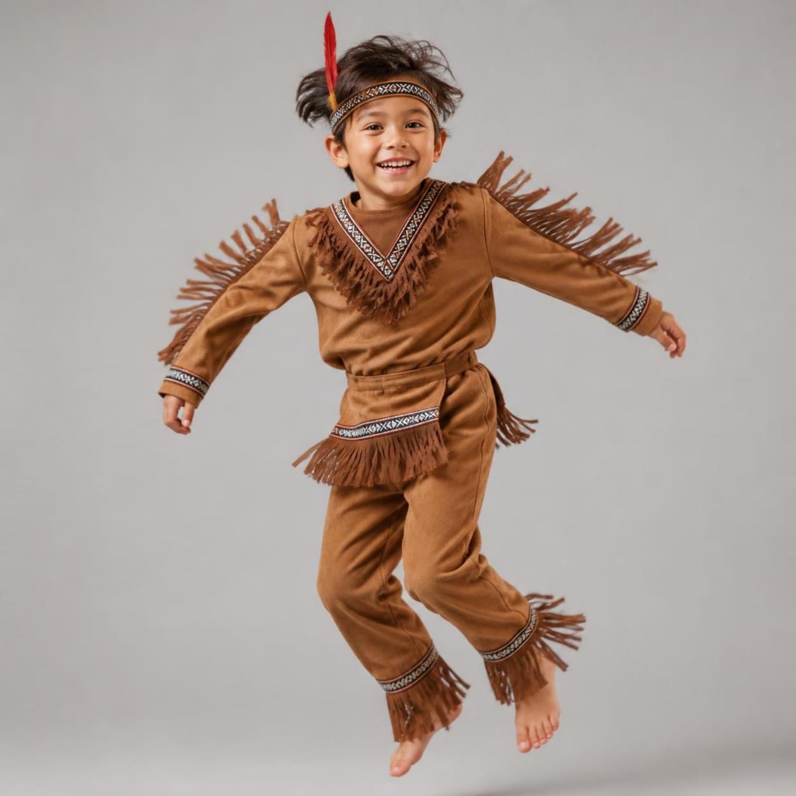 Costume con Maa con Frange | Maniche Lunghe, Vestito da Recita Fascia, Morbido, Set di Danza, per Haween