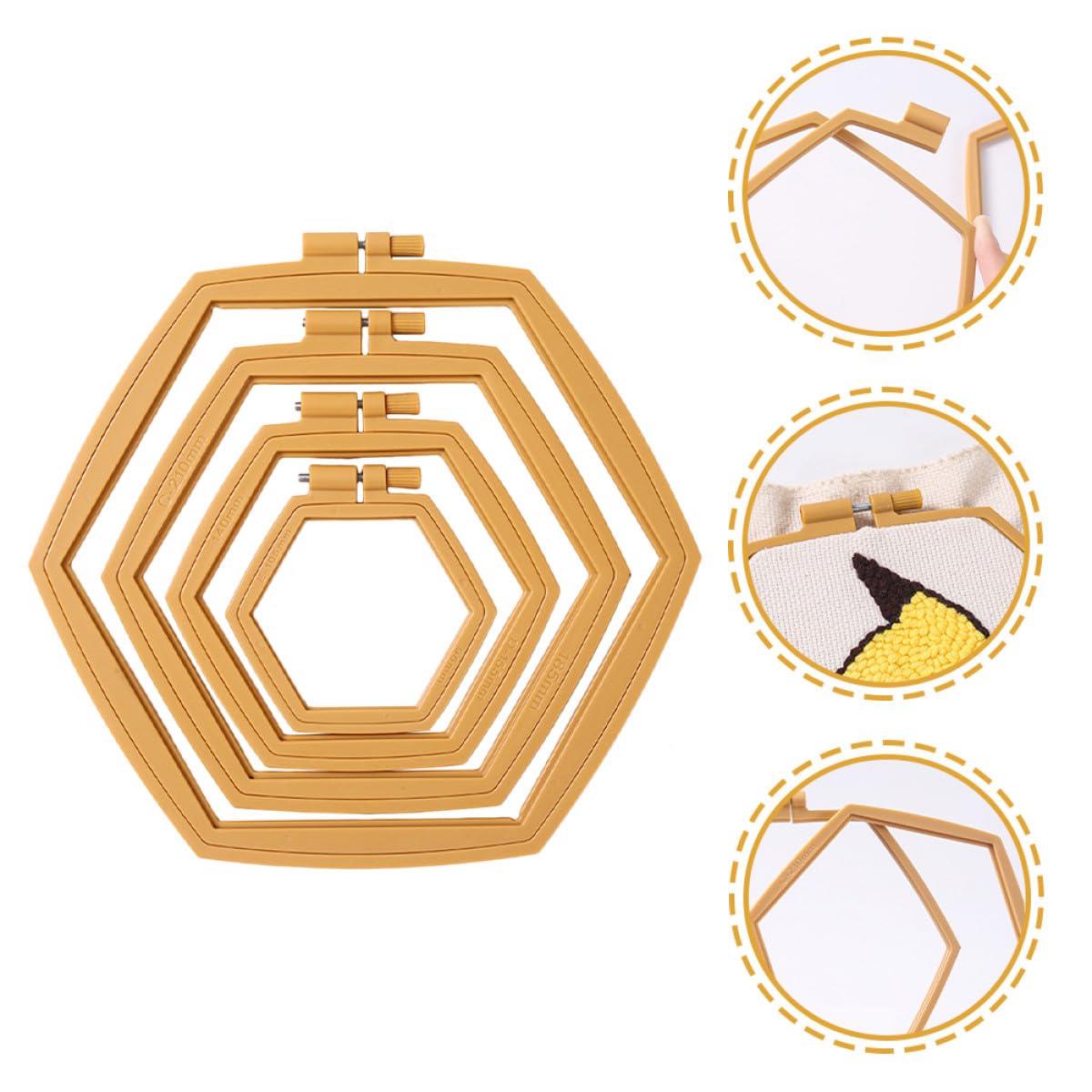 Zerodeko Aros de Bordado para Principiantes y Amantes del DIY 4 Ajustables y Reutilizables de Abs Color Caqui en Quilting y Manualidades