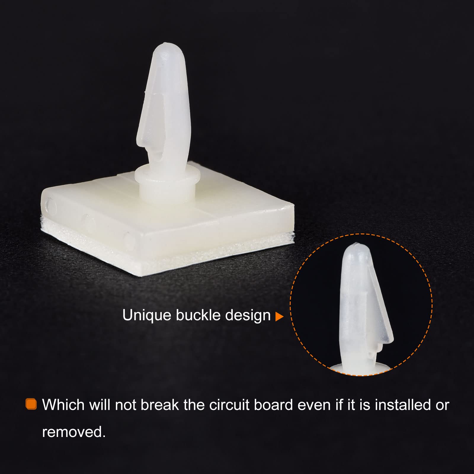 PATIKIL 4,8 mm Supporto Altezza Appiccicoso PCB Spaziatore, 20pz Adesivo Distanziatori Plastica Colonna per Circuito Scheda Risolto, Bianco