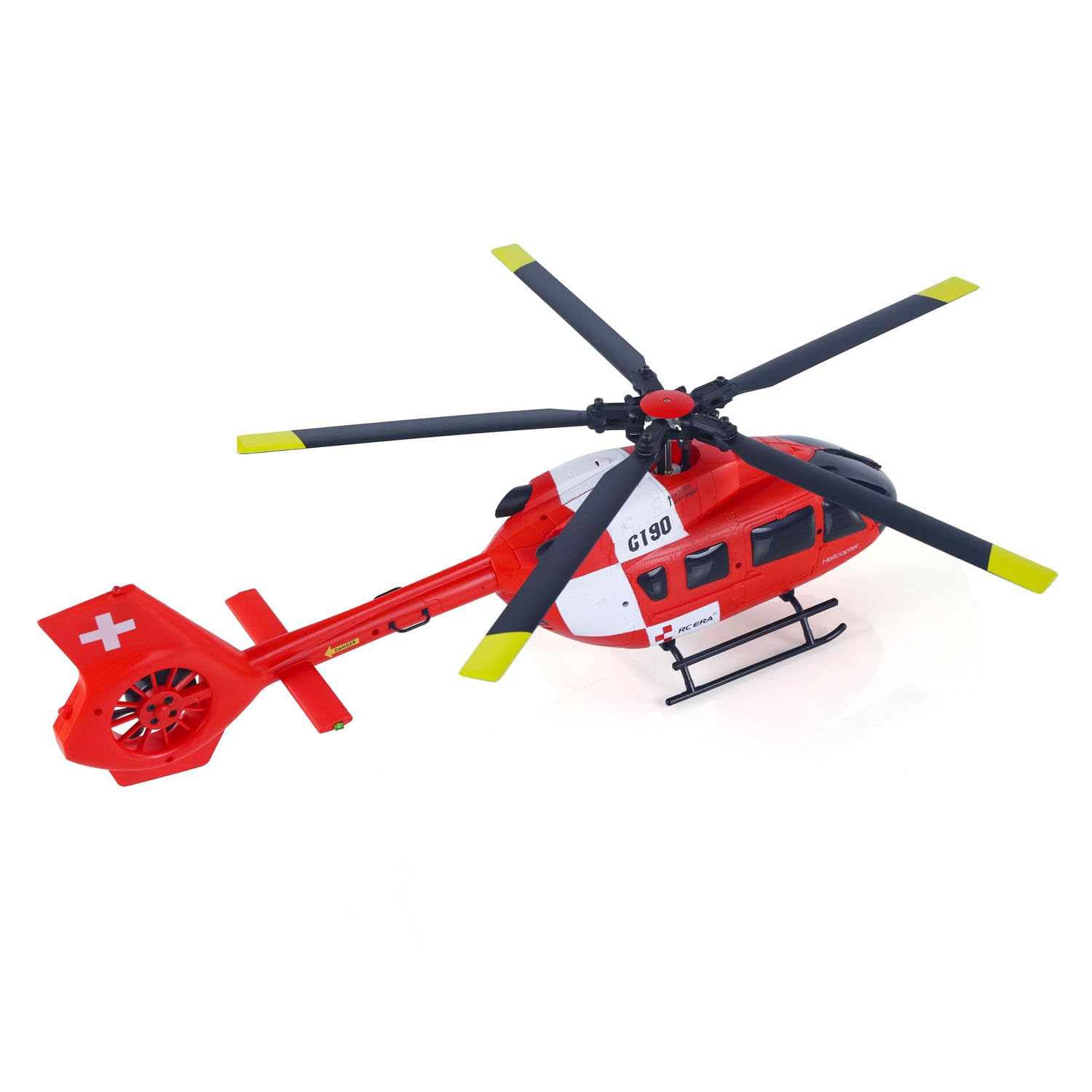 Elicottero radiocomandato 1/30 RC Era 6Ch C190 doppio motore brushless modello Rtf H145 Aileronless rotore di coda canalizzato modello Hobby Grade (rosso e bianco)