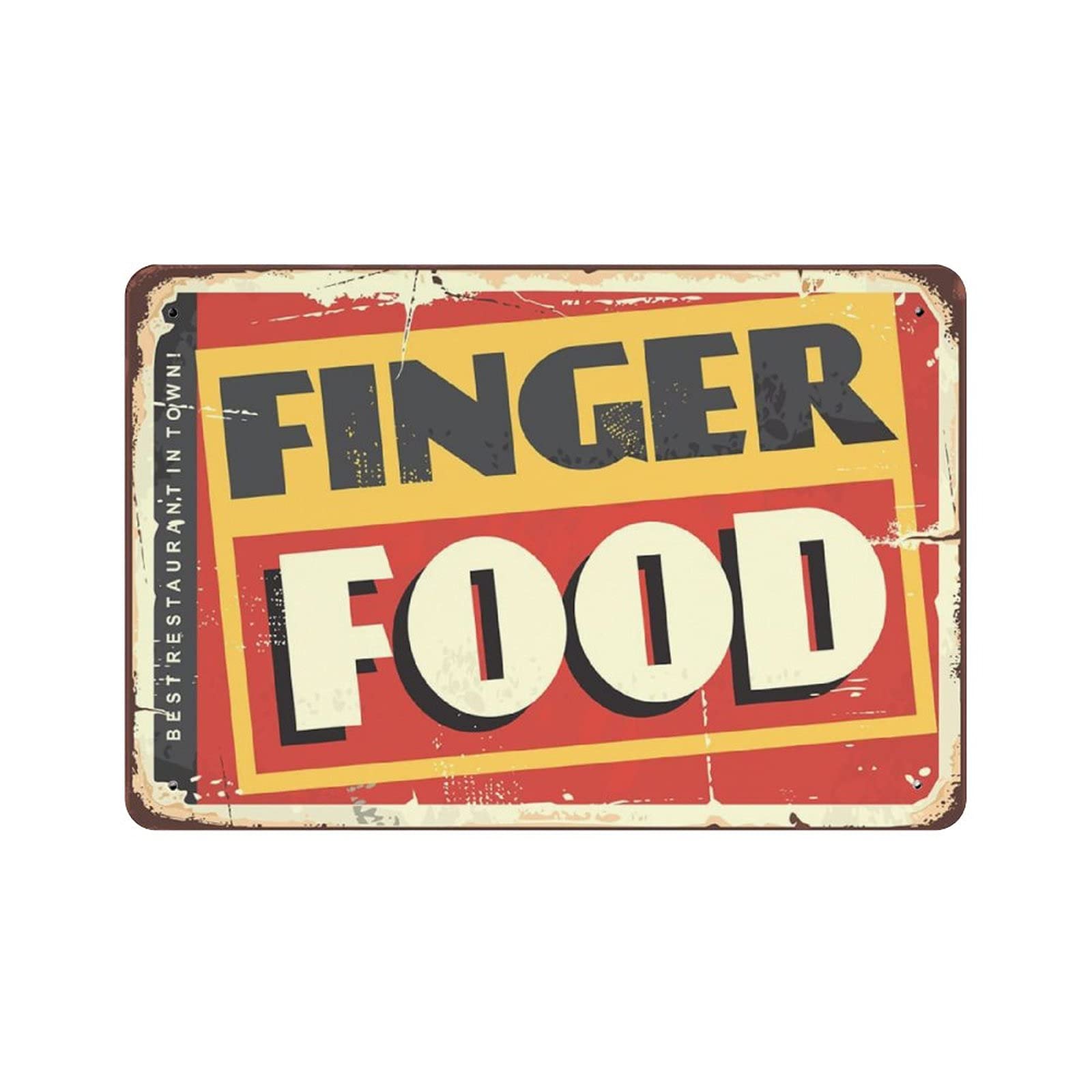 rayprint Metal Tin Sign Finger Food Vintage Tin Poster Metal Sign Wall Decoration Country Kitchen Home Garage Decor 8"x12"