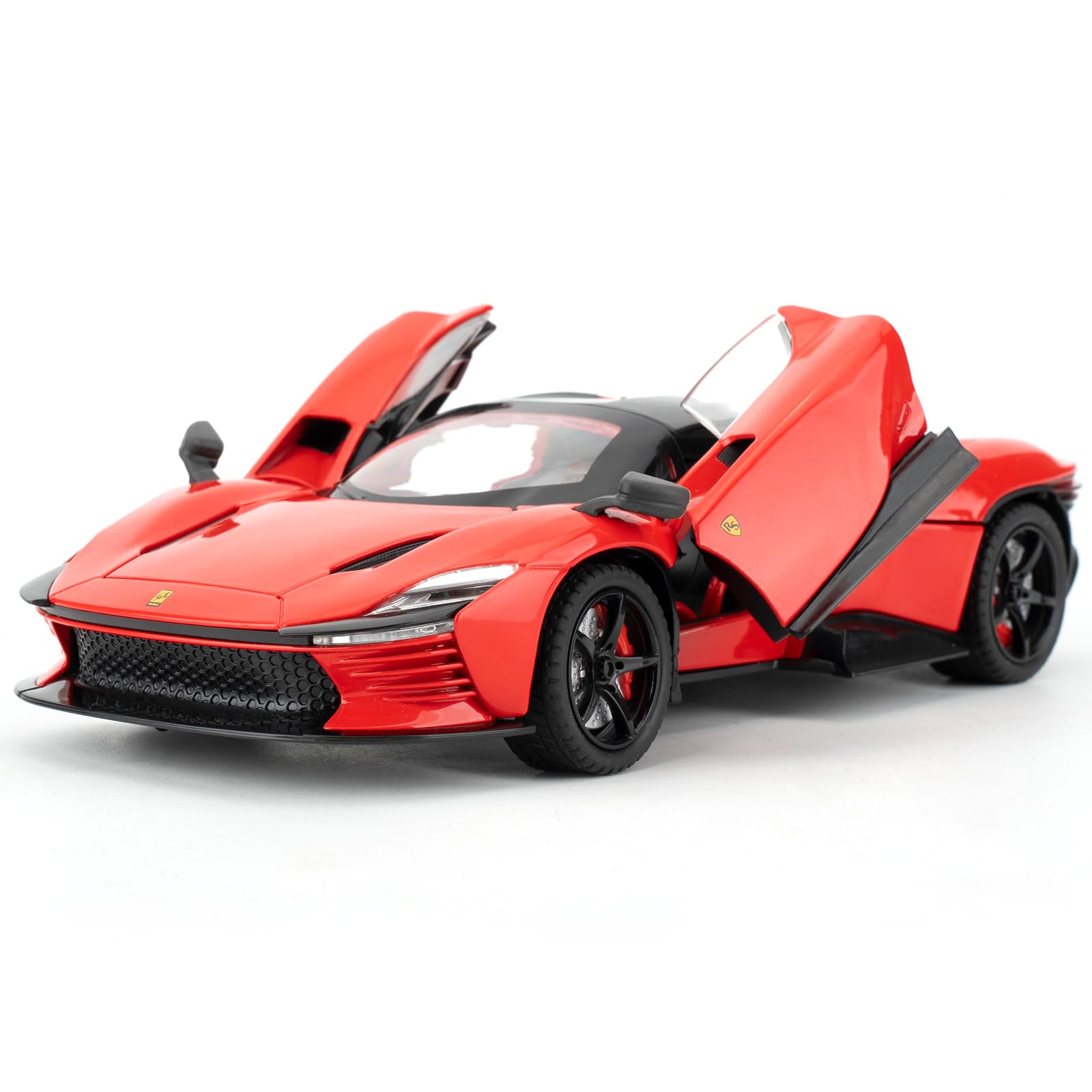 imtfzct 1/22 Ferrari SP3 Alloy Toy Car, Collectible Model Car with Sound and Light Function and Pull Back Function, Red